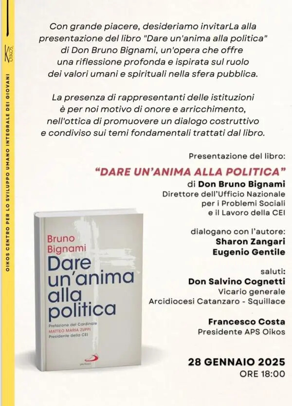 images "Dare un’anima alla politica": presentazione del libro di Don Bruno Bignami a Catanzaro