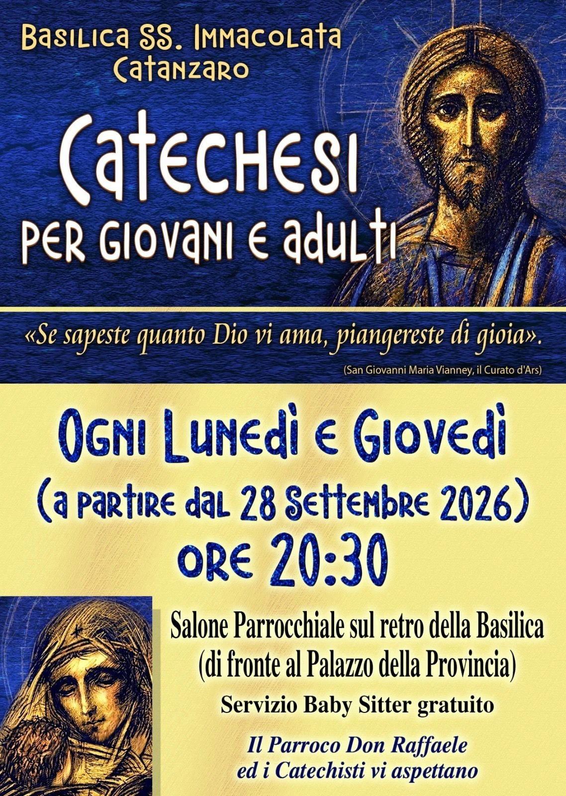 Catanzaro, alla Basilica dell’Immacolata al via le Catechesi per giovani e adulti&nbsp;