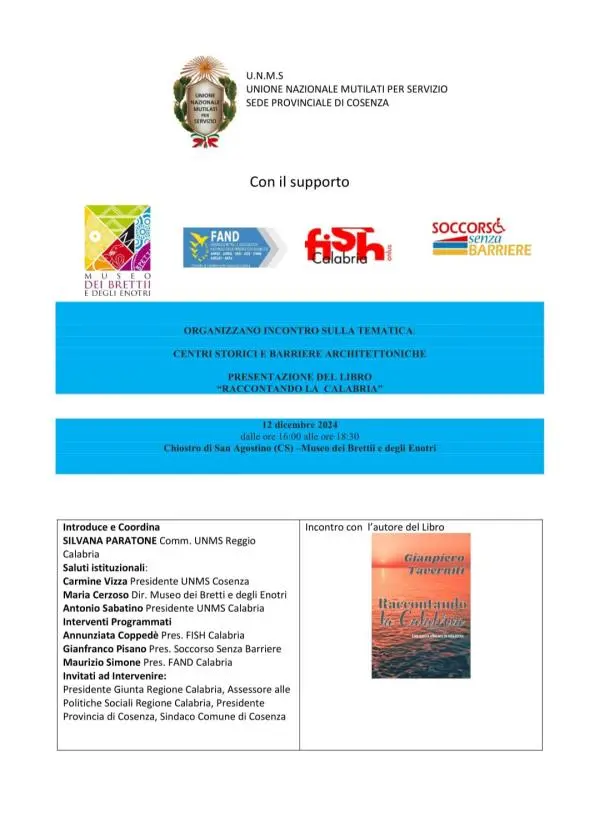 images A Cosenza "Raccontando la Calabria" con il libro di Gianpiero Taverniti