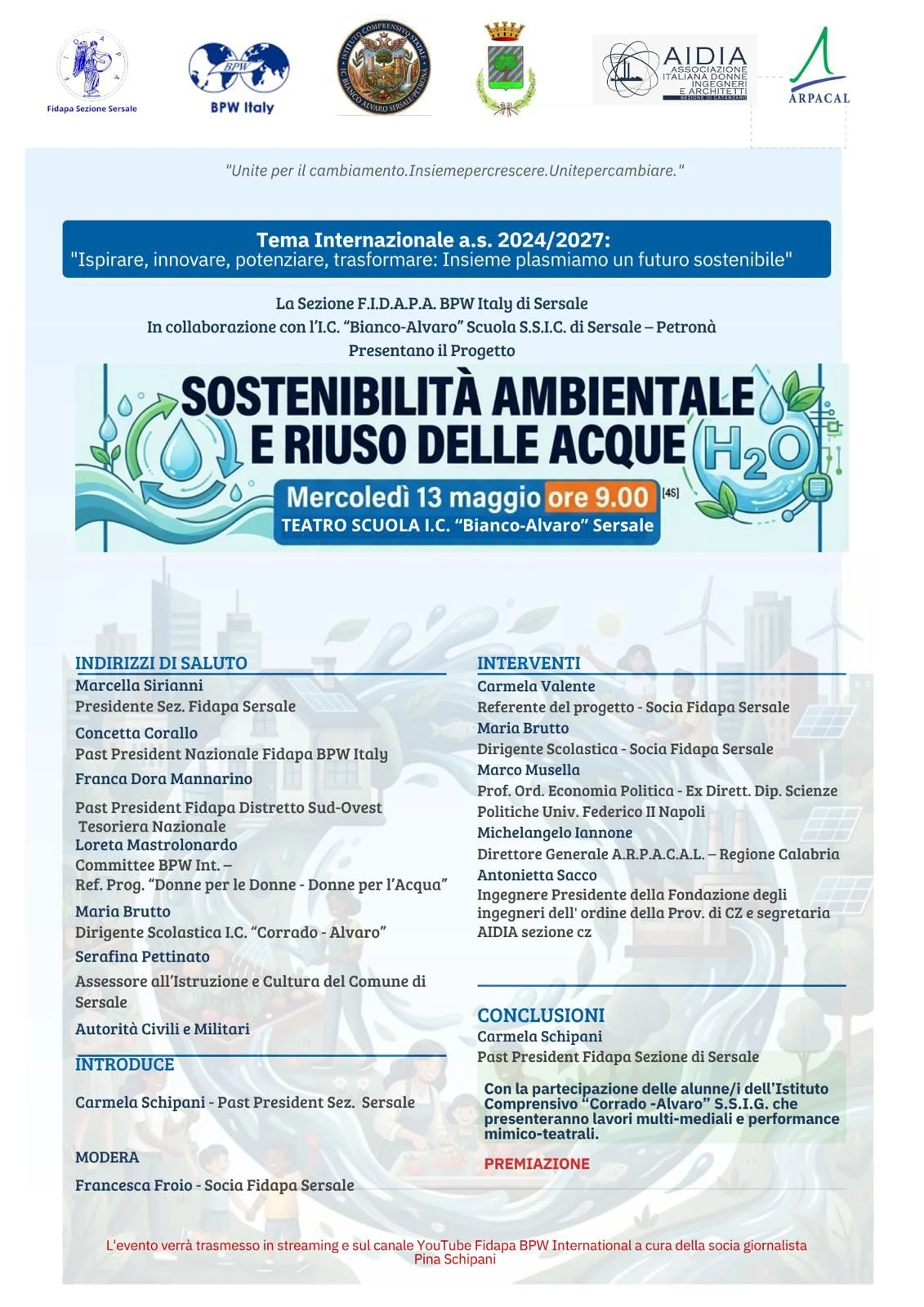 Fidapa Sersale si Mobilita per l'Ambiente: Un Patto tra Generazioni per il Futuro dell'Acqua