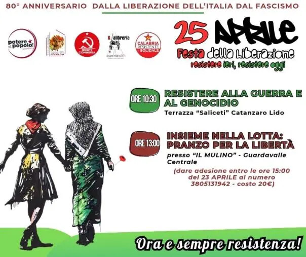 images 25 aprile, le iniziative a Catanzaro e in provincia per "resistere alla guerra e al genocidio"

