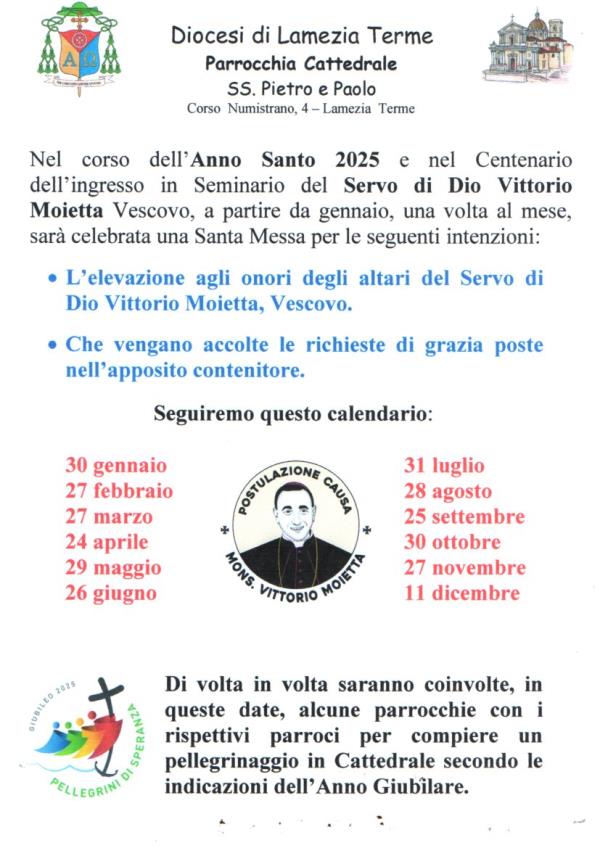 images Lamezia, da gennaio in Cattedrale le Messe dedicate a mons Vittorio Moietta (IL CALENDARIO)