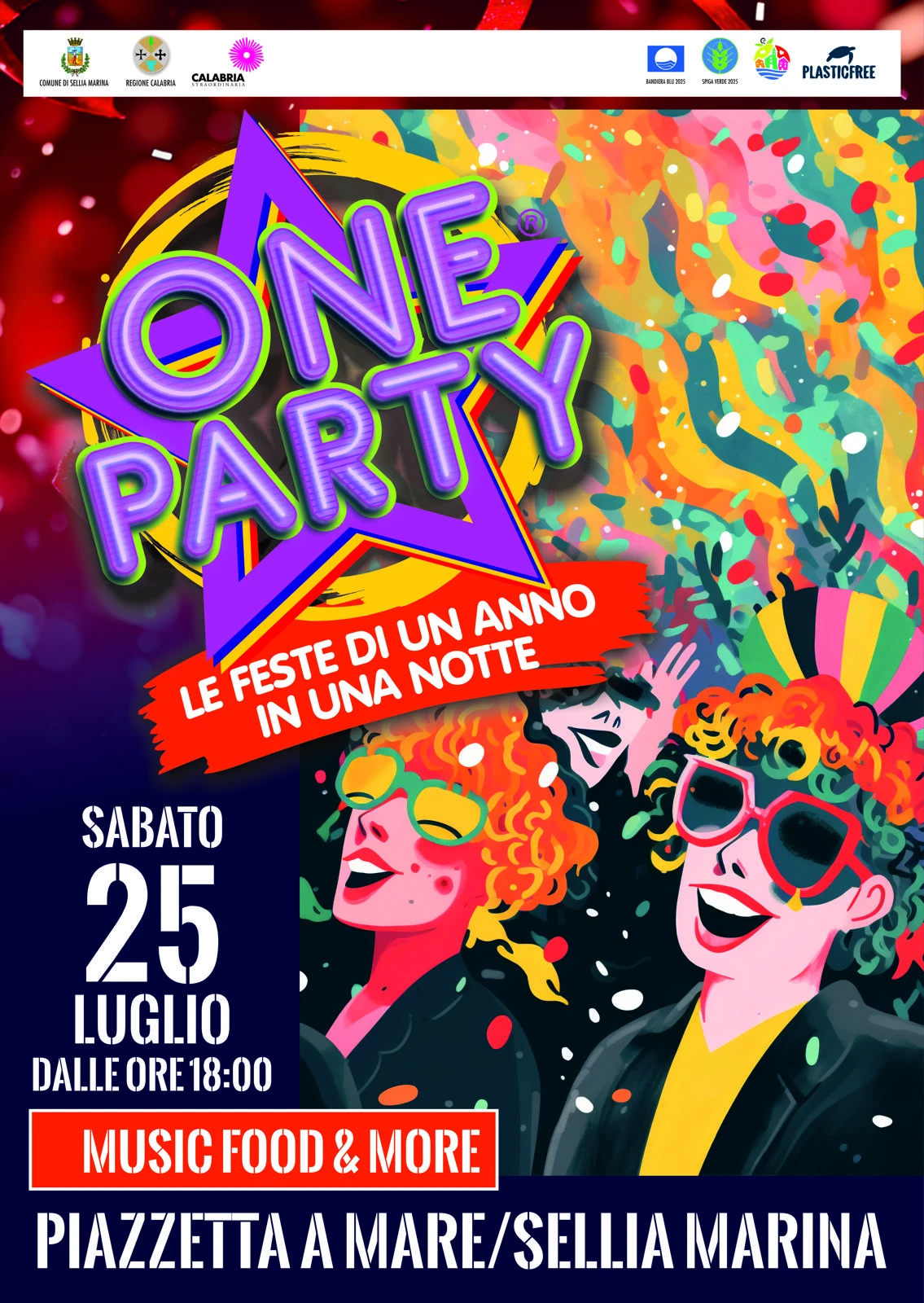 Sabato 25 luglio a Sellia Marina arriva One Party: tutte le feste dell’anno in un’unica notte