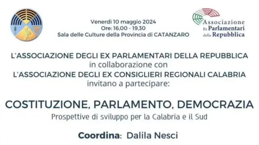 Autonomia differenziata e premierato, gli ex Parlamentari a Catanzaro il 10 maggio images Autonomia differenziata e premierato, gli ex Parlamentari a Catanzaro il 10 maggio