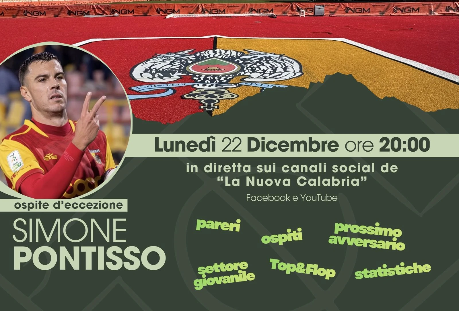 C’mon Eagles: diretta questa sera dalle ore 20:00 con ospite Simone Pontisso