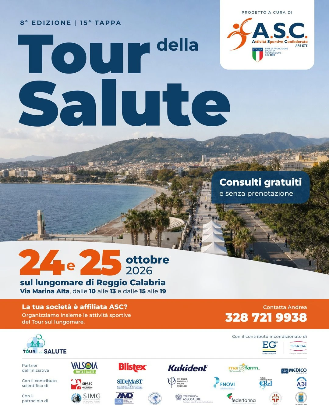 Reggio, tutto pronto per il  “Tour della Salute 2026” 