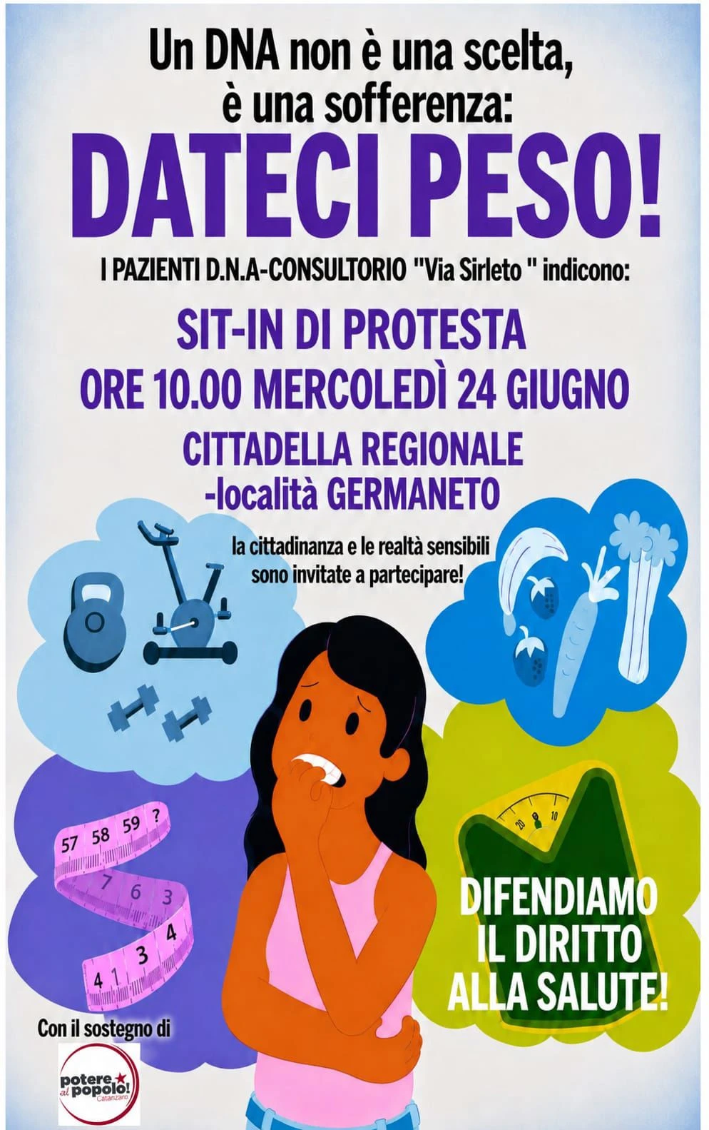 Potere al Popolo al fianco dei pazienti e delle famiglie in lotta per il ripristino del Consultorio Familiare di Via Sirleto-MATER DOMINI