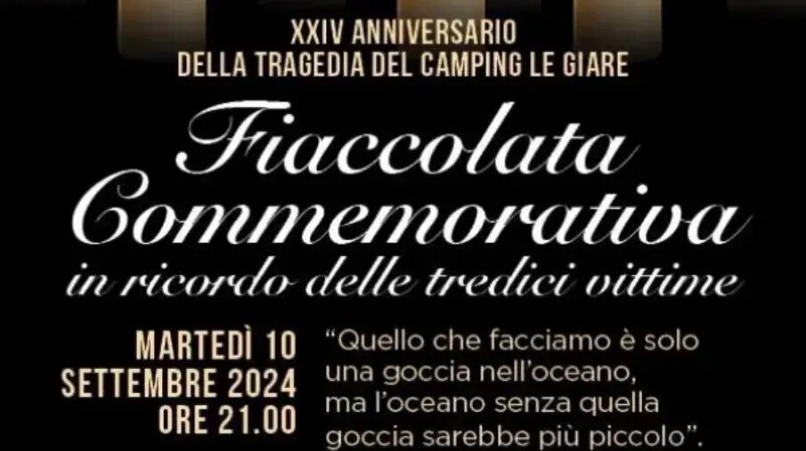 images XXIV Anniversario della tragedia del Camping “Le Giare”: una fiaccolata in memoria delle tredici vittime