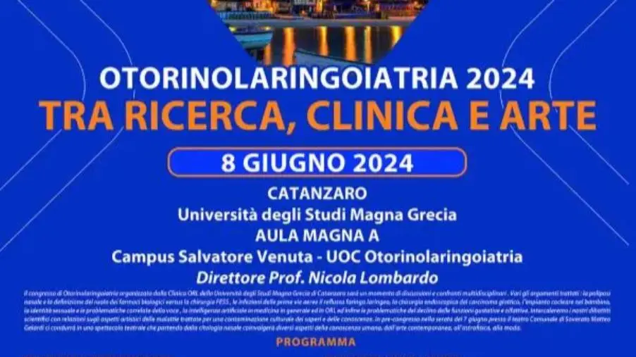 Umg, domani il congresso nazionale “Otorinolaringoiatria 2024” promosso da Nicola Lombardo images Umg, domani il congresso nazionale “Otorinolaringoiatria 2024” promosso da Nicola Lombardo
