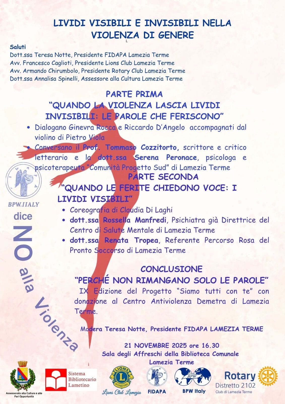 images “Lividi visibili e invisibili nella violenza di genere”, il 21 novembre a Lamezia l'incontro promosso dalla Fidapa