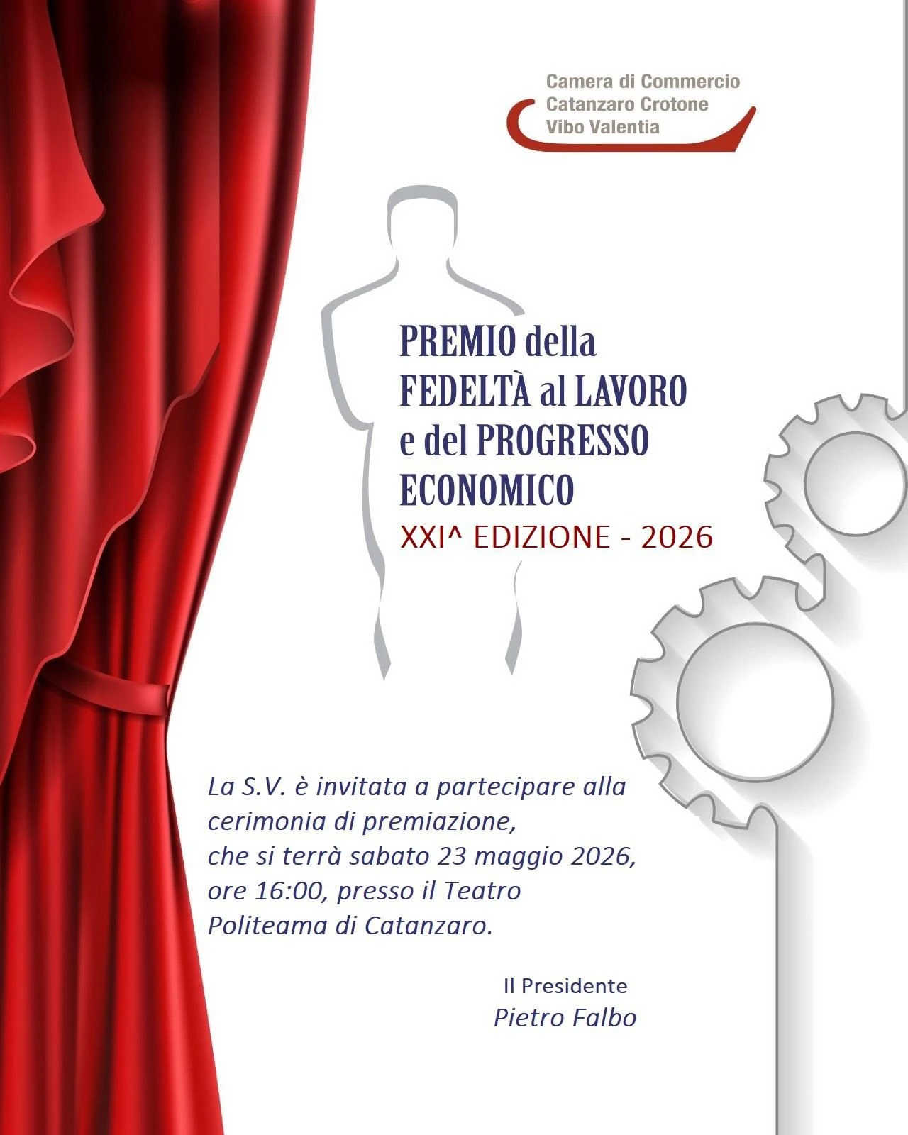 “Premio Fedeltà al Lavoro e Progresso Economico”, domani appuntamento al Teatro Politeama di Catanzaro