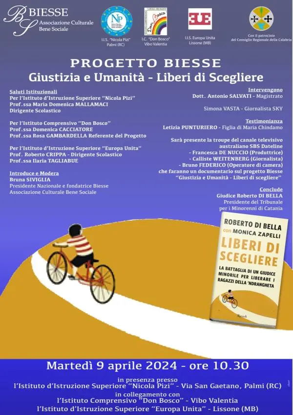 A Palmi arriva il progetto culturale "Biesse Giustizia e Umanità Liberi di Scegliere": appuntamento per martedì  images A Palmi arriva il progetto culturale "Biesse Giustizia e Umanità Liberi di Scegliere": appuntamento per martedì