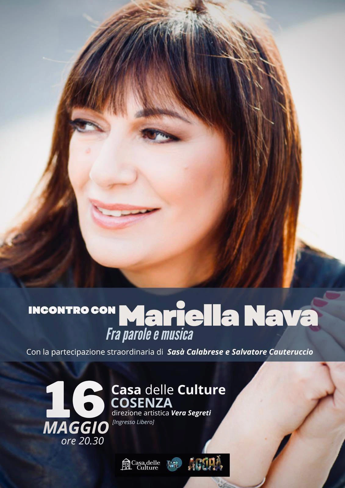 Mariella Nava alla Casa delle Culture di Cosenza per un viaggio tra musica, parole ed emozioni