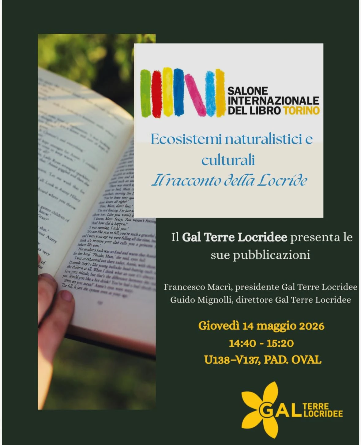 Il GAL Terre Locridee al Salone del Libro di Torino 2026