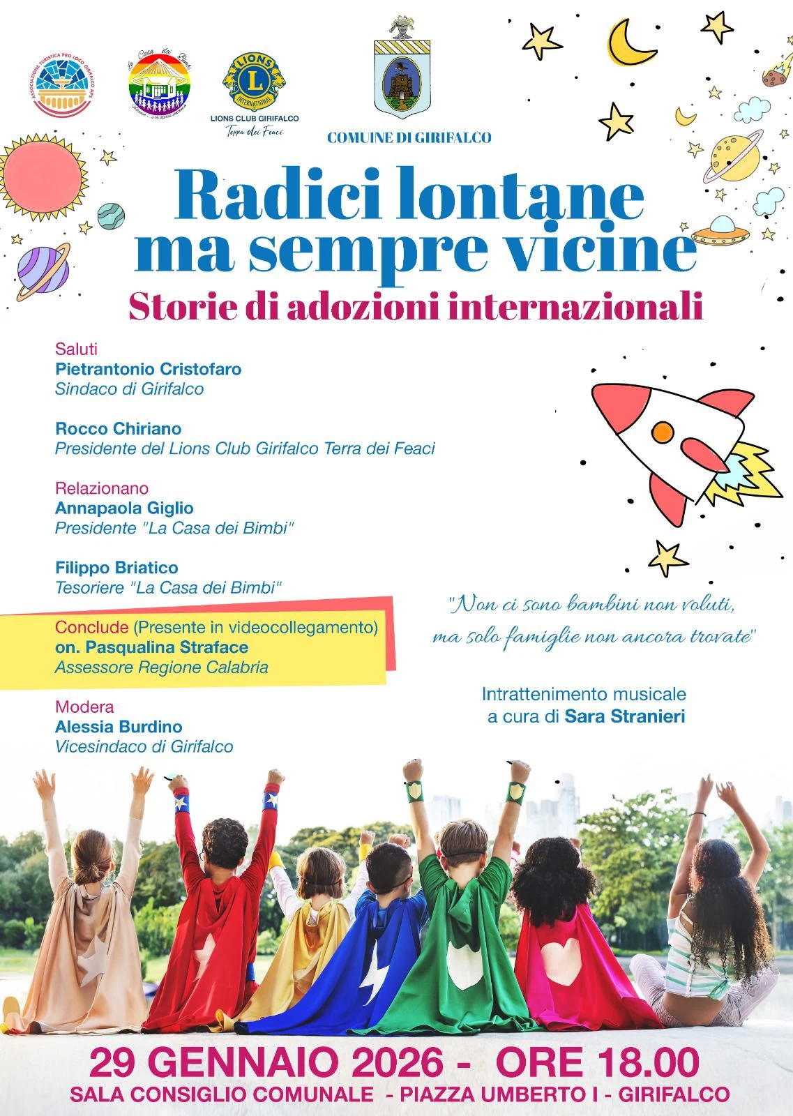 A Girifalco riflettori puntati sulle adozioni internazionali: incontro “Radici lontane ma sempre vicine”