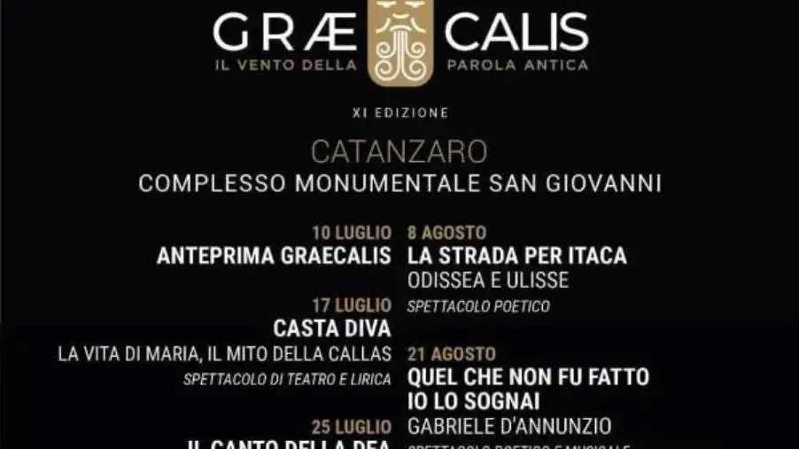 images Graecalis torna a Catanzaro: date e spettacoli della XI edizione della rassegna 