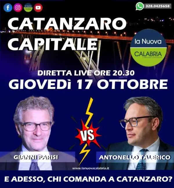 Catanzaro Capitale, il confronto: Parisi vs Talerico (DIRETTA ALLE 20.30) images Catanzaro Capitale, il confronto: Parisi vs Talerico (DIRETTA ALLE 20.30)
