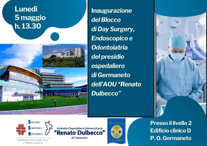 images AOU "Renato Dulbecco": lunedì l’inaugurazione del Blocco di Day Surgery di Endoscopia e Odontoiatria al presidio di Germaneto