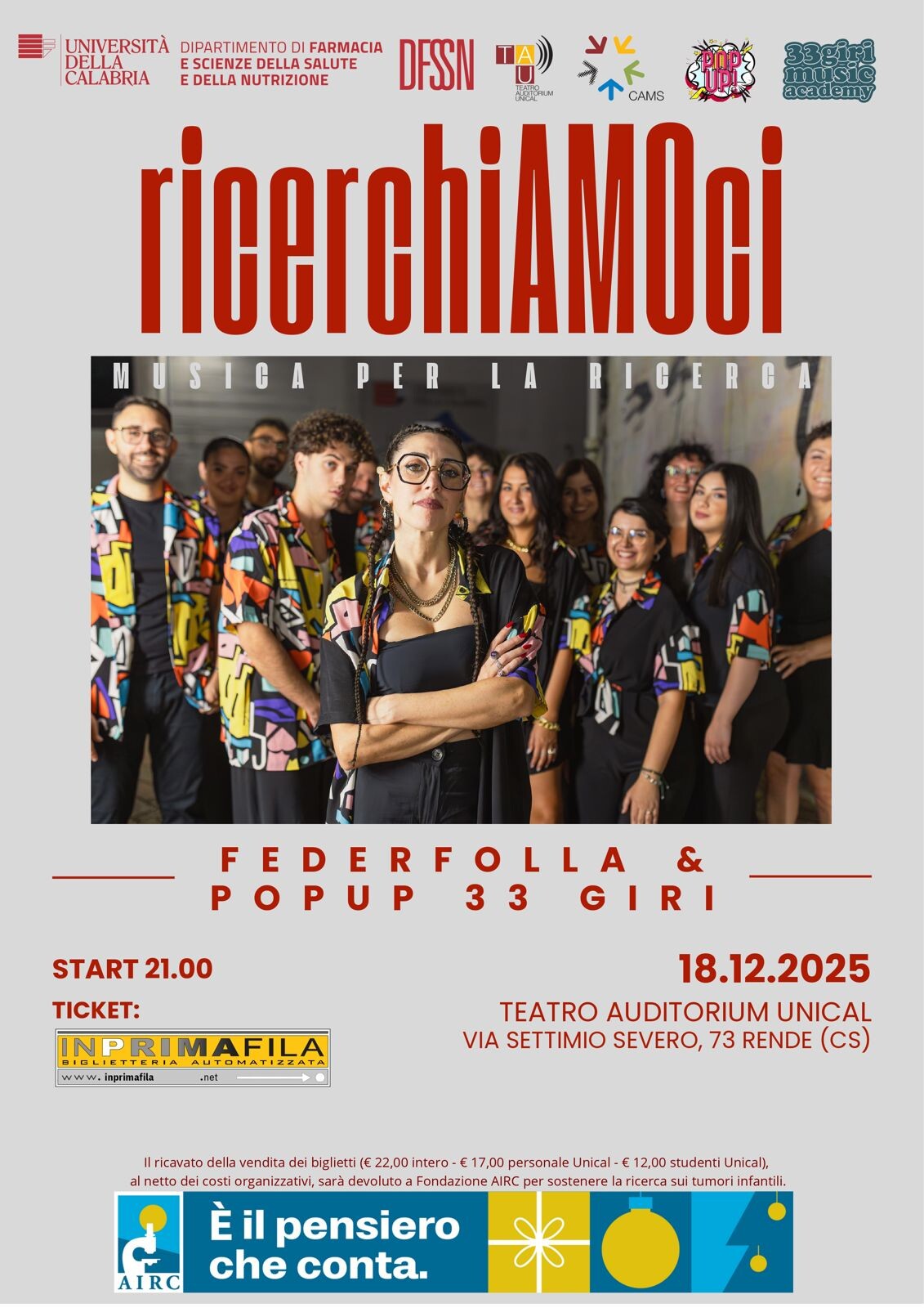 images All'Unical "La musica che cura": un concerto di Natale per la ricerca contro il cancro