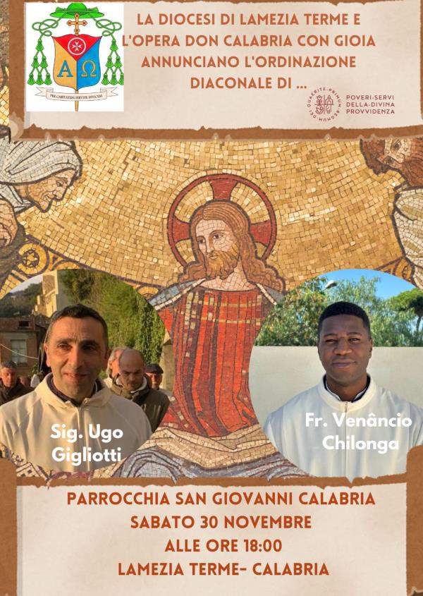 Lamezia Terme, nella chiesa di San Giovanni Calabria l'ordinazione di due nuovi diaconi images Lamezia Terme, nella chiesa di San Giovanni Calabria l'ordinazione di due nuovi diaconi