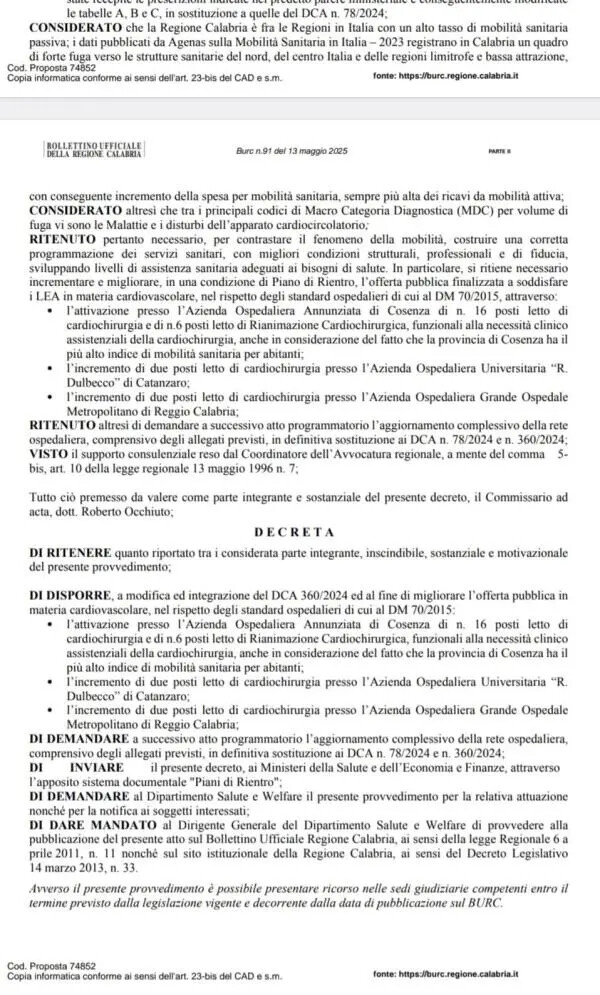 images Caso Sant'Anna, Capellupo: "Una nota del Dipartimento salute non può modificare un decreto del commissario"