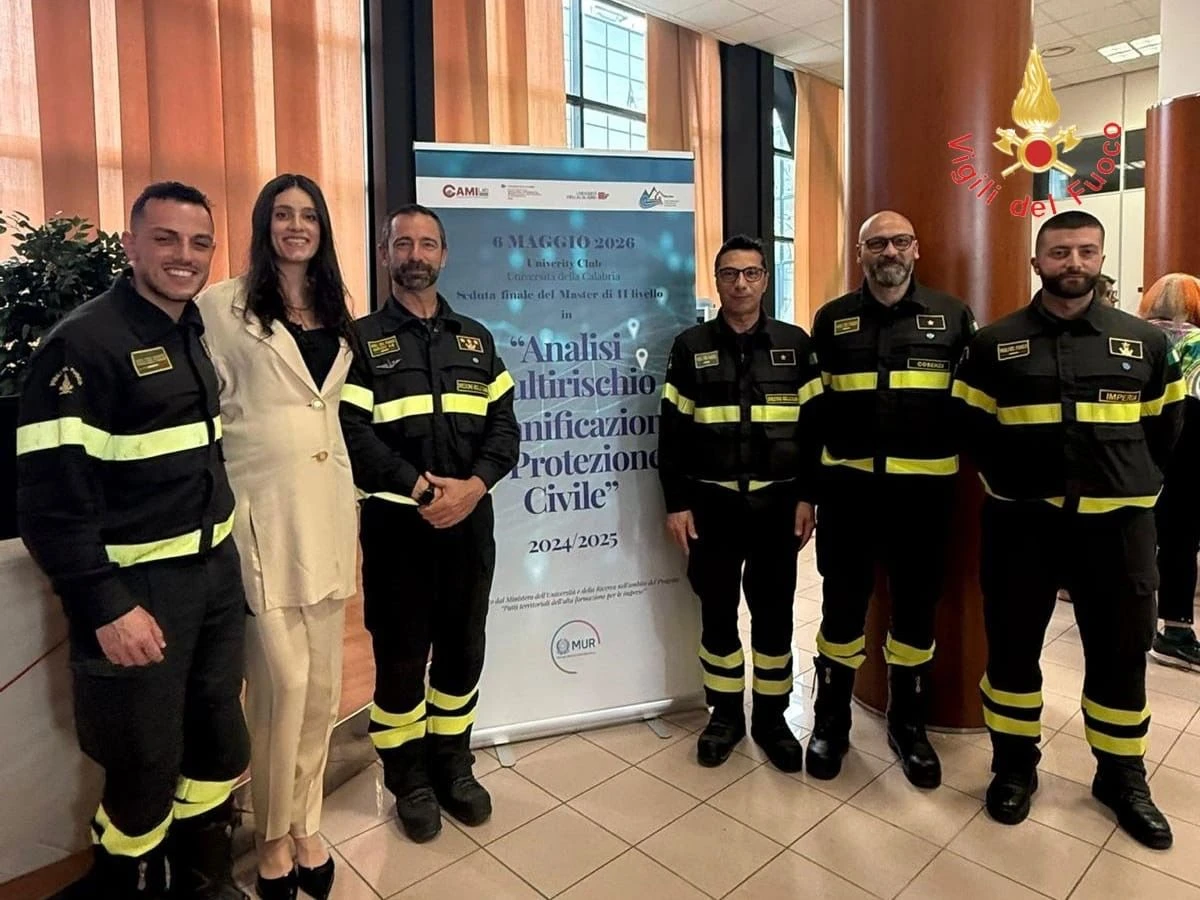 Vigili del Fuoco, personale del Comando di Cosenza consegue il Master di II Livello in "Analisi Multirischio e Pianificazione di Protezione Civile" presso l'Unical

