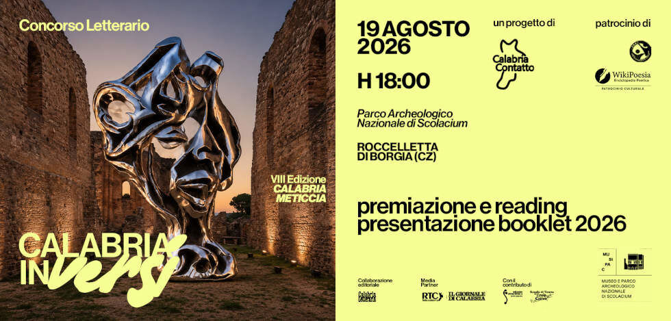"Calabria in Versi" VIII edizione, il 19 agosto si celebra il gran finale del prestigioso concorso letterario images "Calabria in Versi" VIII edizione, il 19 agosto si celebra il gran finale del prestigioso concorso letterario