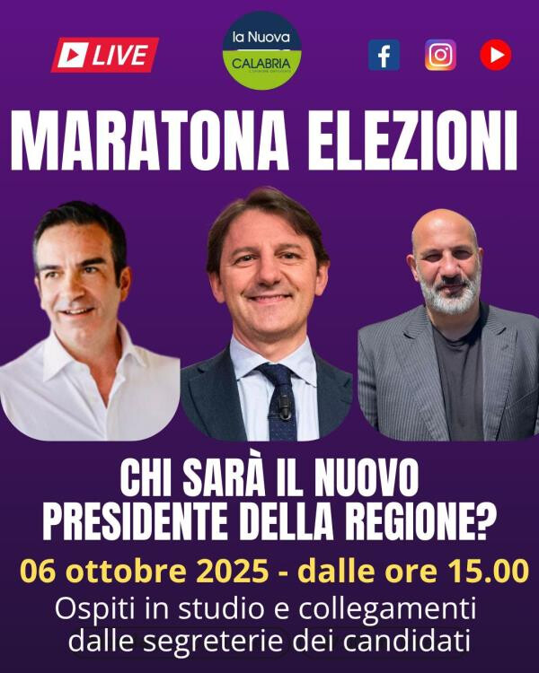 images Elezioni regionali 2025, lunedì 6 lo speciale in diretta de 'La Nuova Calabria' 