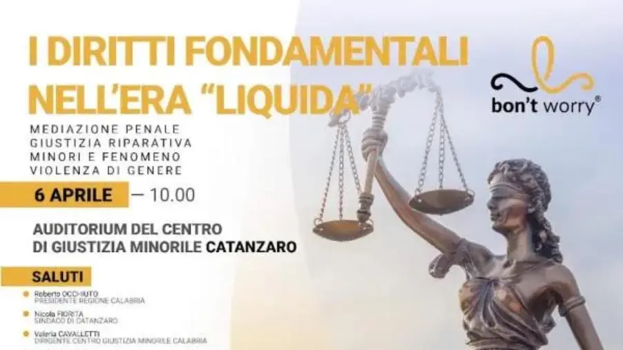 I diritti fondamentali nell’era liquida: al Centro di Giustizia Minorile di Catanzaro il convegno di "Bon’t worry"
 images I diritti fondamentali nell’era liquida: al Centro di Giustizia Minorile di Catanzaro il convegno di "Bon’t worry"