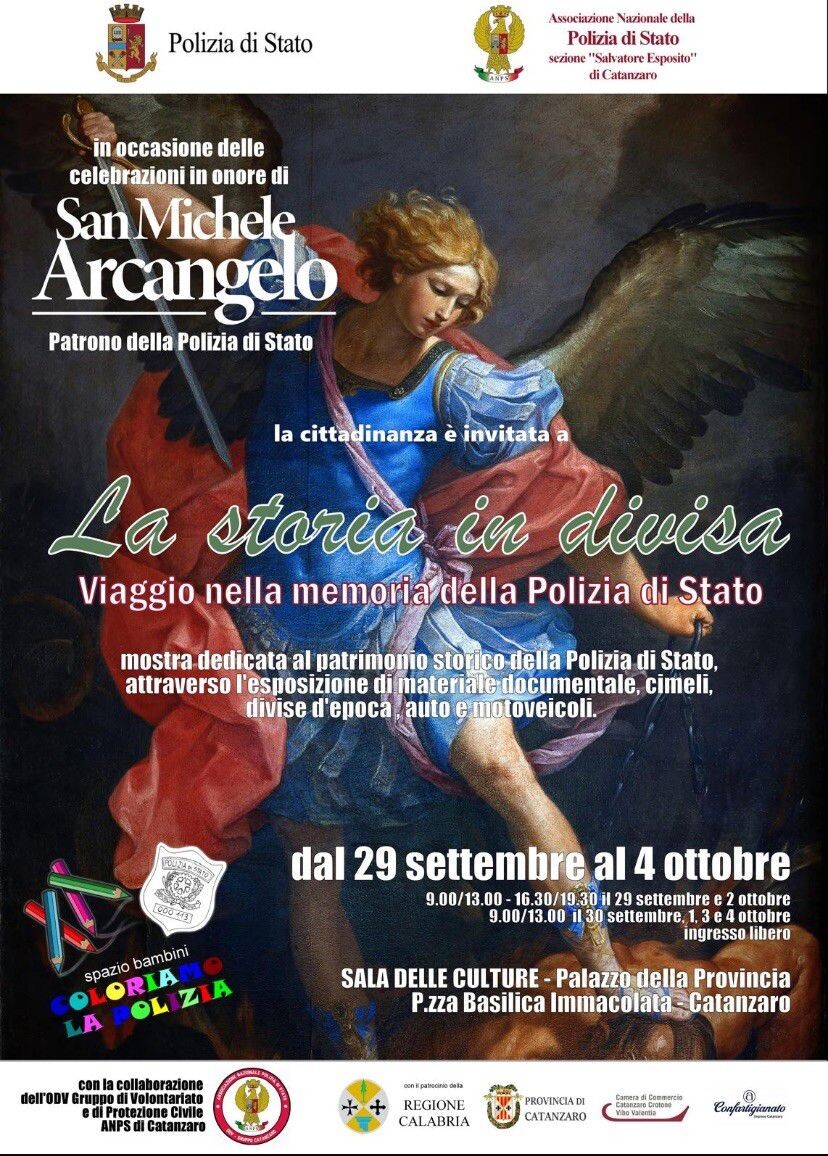 San Michele Arcangelo, Catanzaro celebra il patrono della Polizia di Stato: mostra, mezzi d’epoca e cerimonia images San Michele Arcangelo, Catanzaro celebra il patrono della Polizia di Stato: mostra, mezzi d’epoca e cerimonia