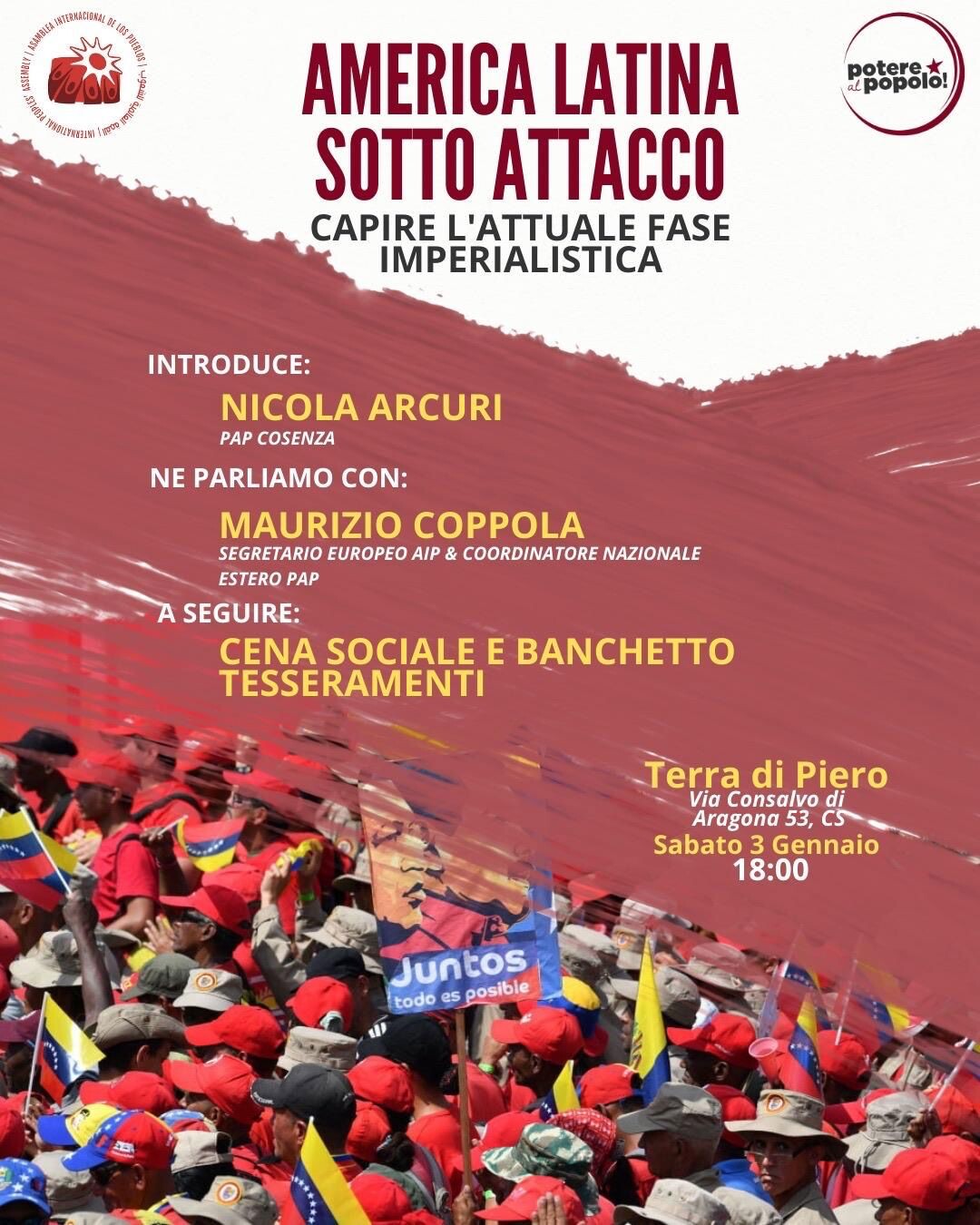 images Cosenza, il 3 gennaio l’evento “America Latina sotto attacco: capire l’attuale fase imperialistica”