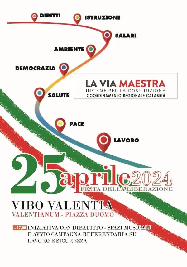 images Il comitato calabrese de "La Via Maestra" celebra a Vibo il 25 aprile