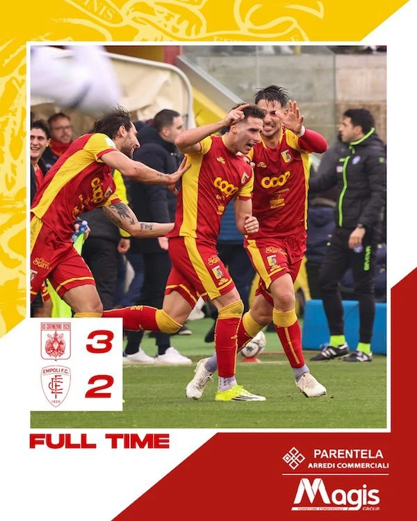 Serie BKT, CATANZARO vs EMPOLI: 3-2 finale. Aquile vittoriose dopo una grande rimonta