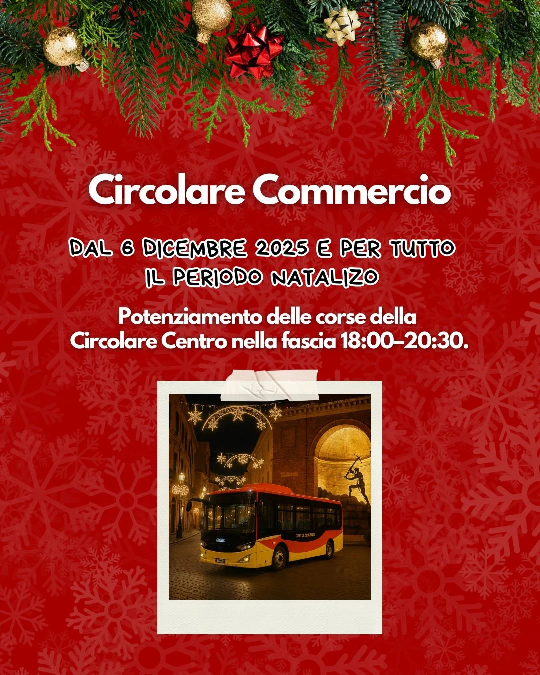 Mobilità di Natale a Catanzaro: al via la “Circolare Commercio” dal 6 dicembre