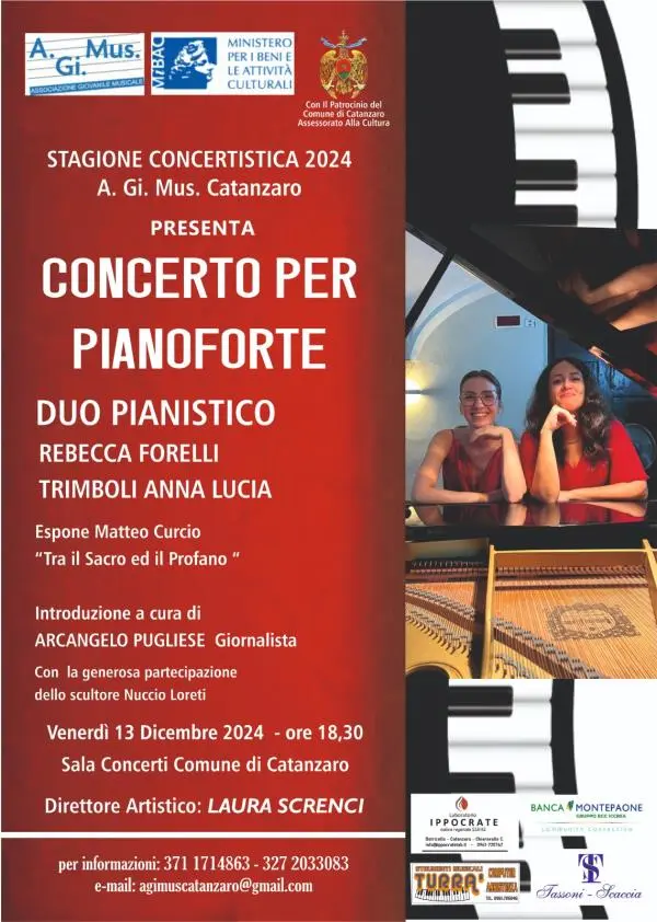 A.Gi.Mus., tutto pronto per l'esibizione del duo pianistico Forelli-Trimboli e le opere di Curcio images A.Gi.Mus., tutto pronto per l'esibizione del duo pianistico Forelli-Trimboli e le opere di Curcio