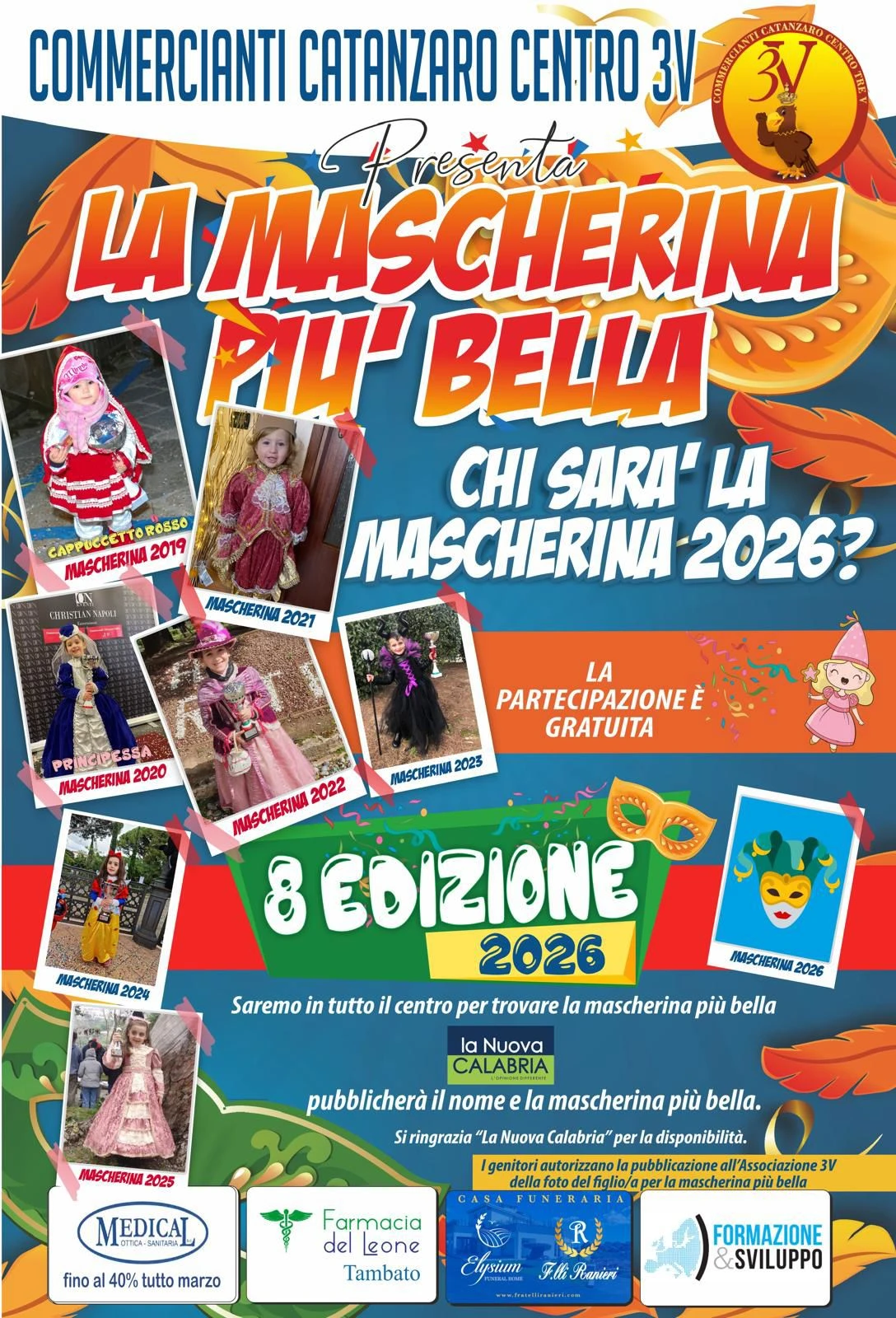 Carnevale con i Commercianti Catanzaro Centro Tre V: la mascherina più bella su 'La Nuova Calabria' 