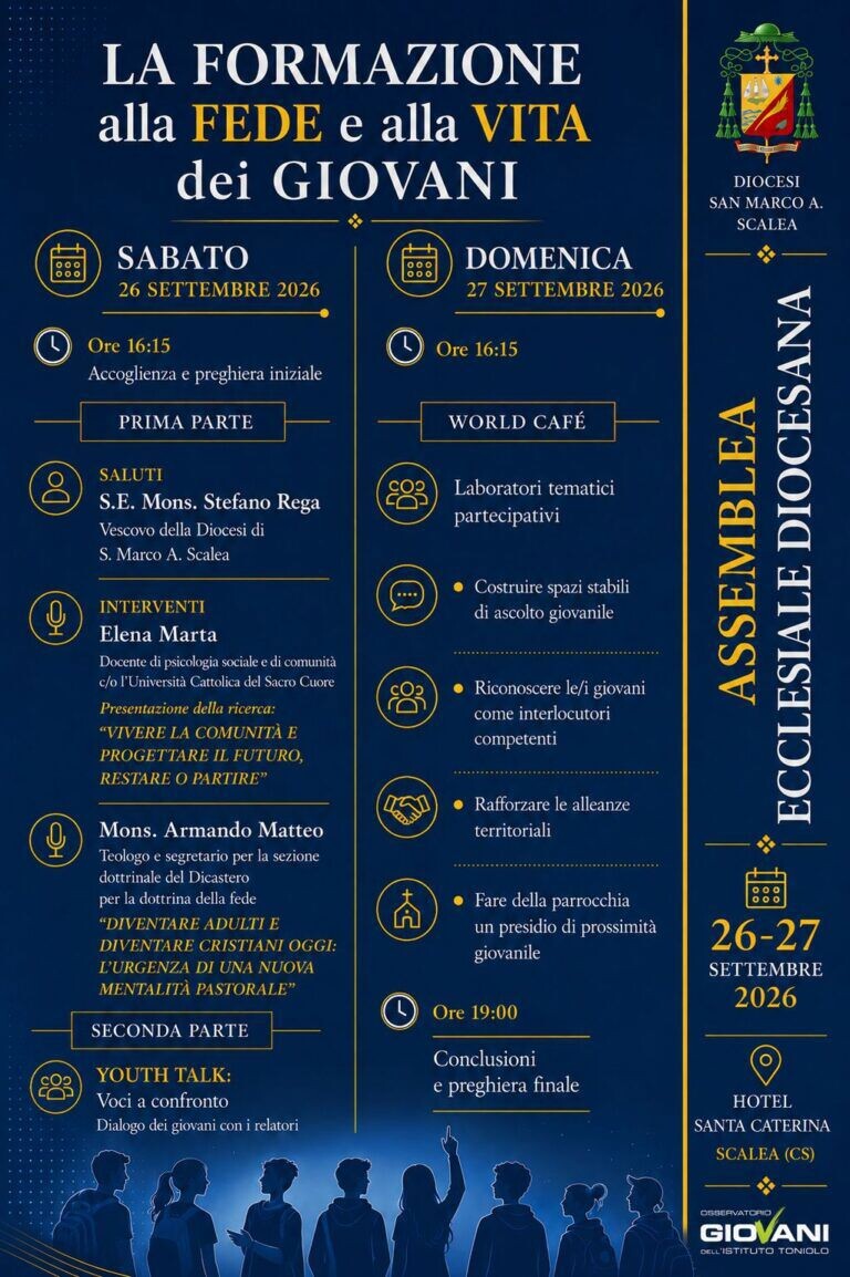 images A Scalea il 26 e 27 settembre l’Assemblea ecclesiale diocesana dedicata ai giovani