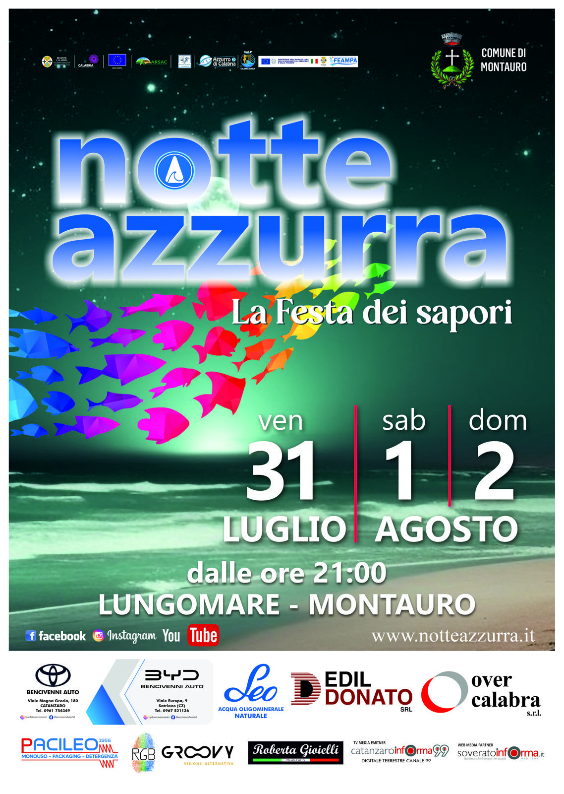 Torna la Notte Azzurra: a Montauro 3 serate dedicate ai sapori di Calabria, musica e spettacolo images Torna la Notte Azzurra: a Montauro 3 serate dedicate ai sapori di Calabria, musica e spettacolo