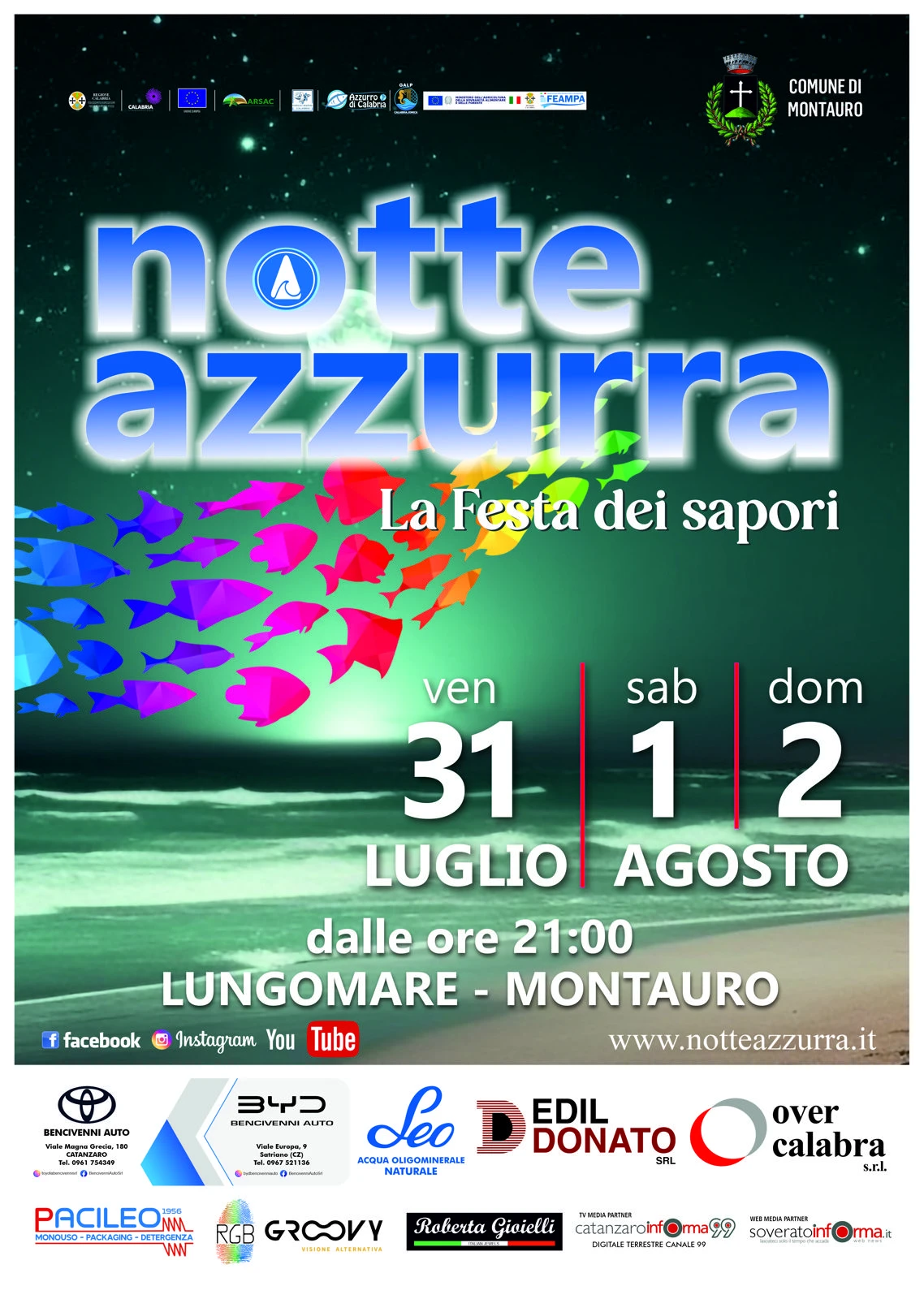 Torna la Notte Azzurra: a Montauro 3 serate dedicate ai sapori di Calabria, musica e spettacolo
