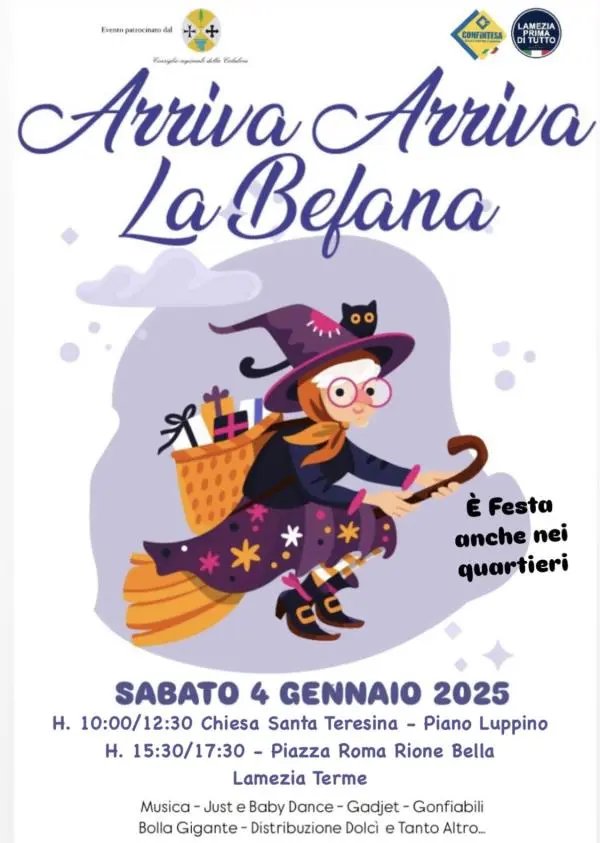 images Lamezia Terme, il 4 gennaio ‘Arriva la Befana’ a Piano Luppino e nel Rione Bella