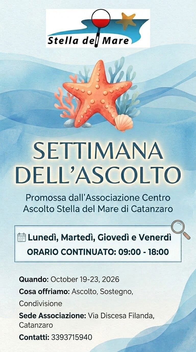 images "La settimana dell' Ascolto", l'evento organizzato dall'Associazione Centro Ascolto Stella del Mare di Catanzaro