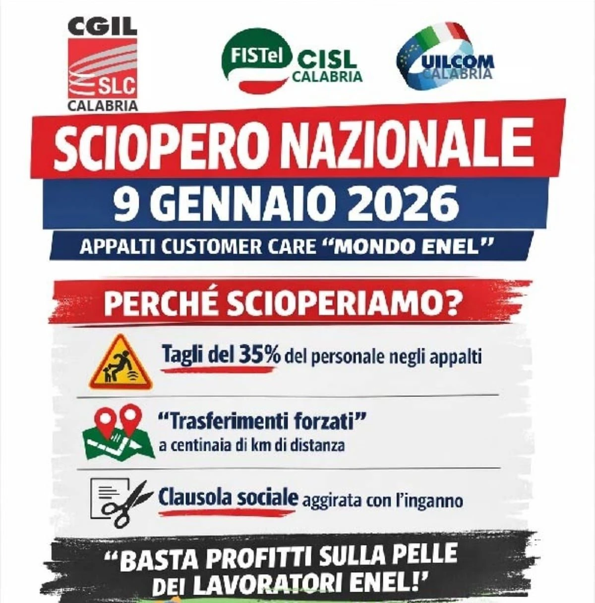 Sciopero dei call center Enel, l’impatto di oggi pesa anche sulla Calabria