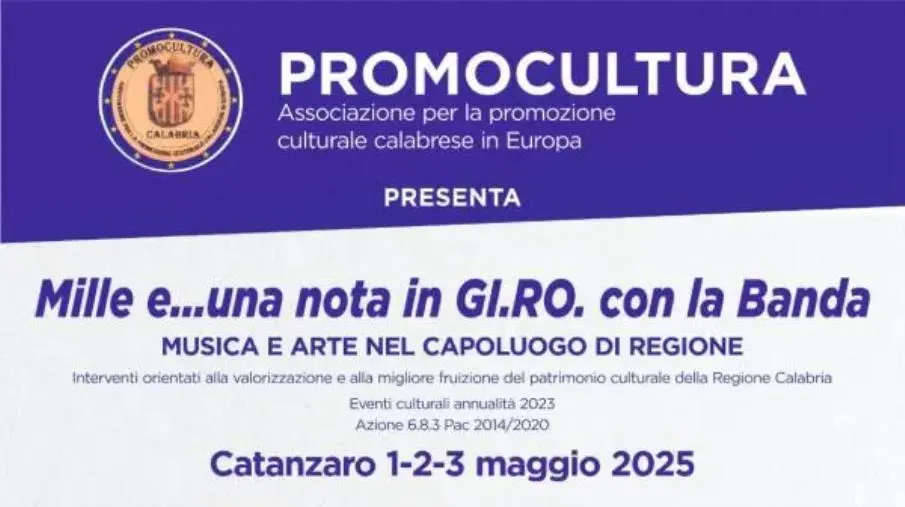 images "Mille e una nota in Gi.Ro. con la banda" IV Edizione: Catanzaro celebra musica e cultura dall'1 al 3 maggio
