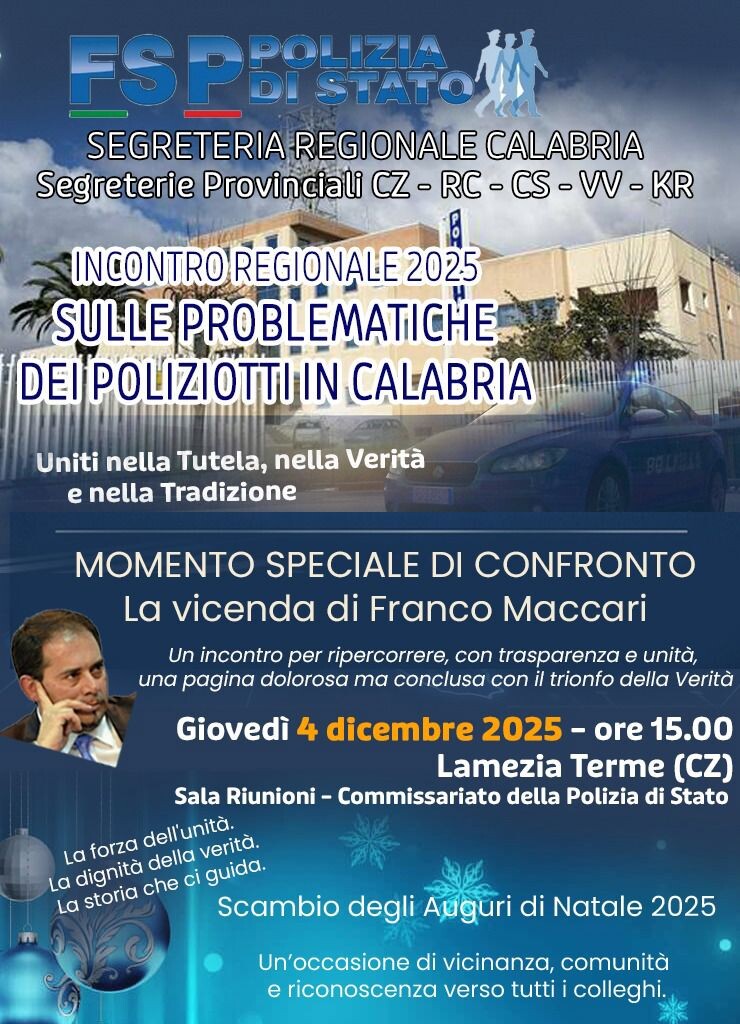 images A Lamezia l'incontro regionale del Sindacato Fsp Polizia di Stato sulle problematiche dei poliziotti in Calabria