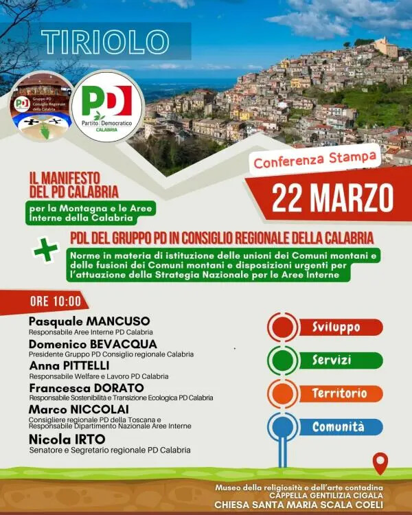 images "Manifesto della montagna e delle aree interne della Calabria", il Pd si prepara all'evento