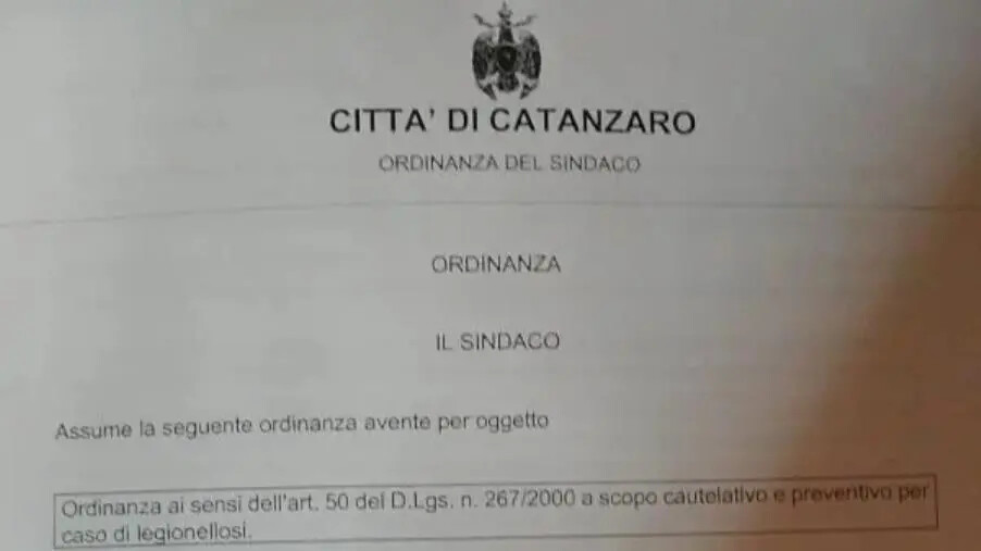 images Caso di legionella a Catanzaro: sgomberata una palazzina