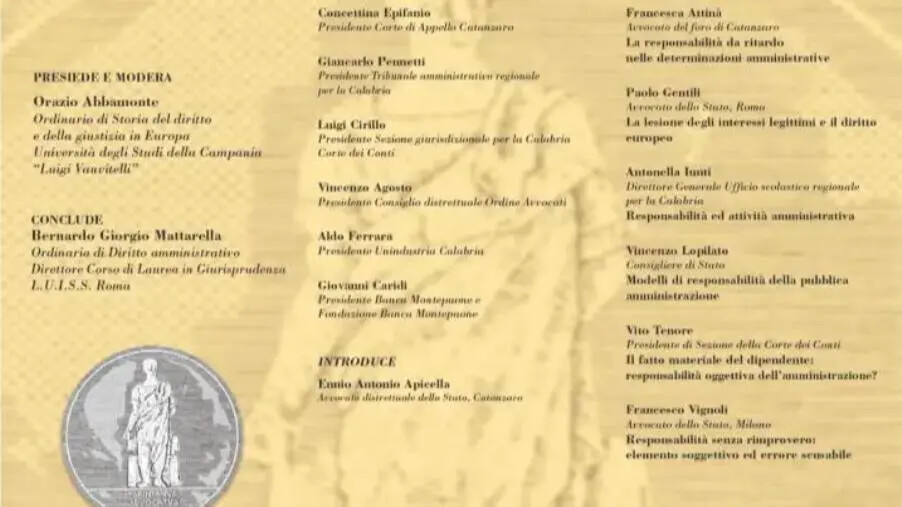 images La Responsabilità civile della p.a.: a Catanzaro il 5 giugno il convegno dell'Avvocatura di Stato