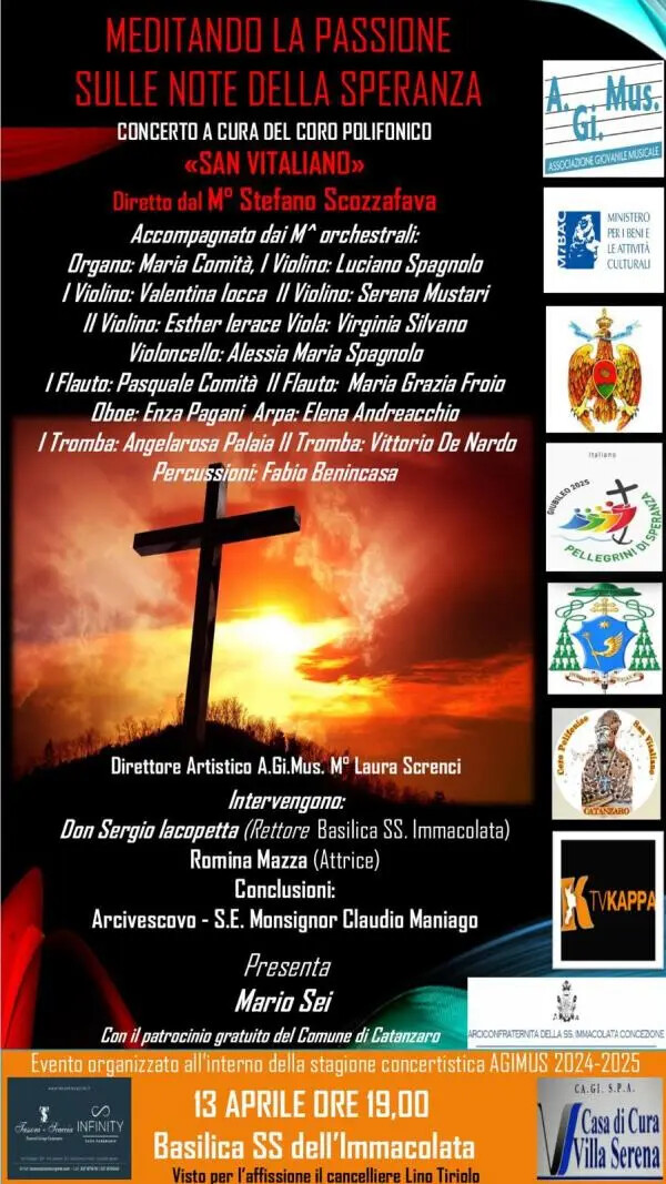 "Meditando la Passione sulle Note della Speranza": Concerto nella Basilica SS. dell’Immacolata di Catanzaro images "Meditando la Passione sulle Note della Speranza": Concerto nella Basilica SS. dell’Immacolata di Catanzaro