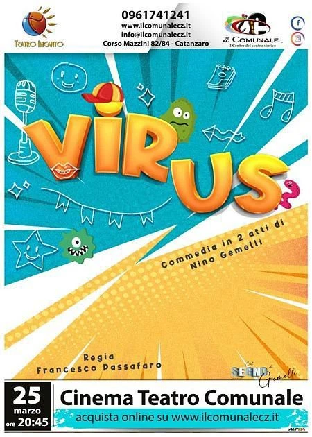 “Virus” di Nino Gemelli in scena mercoledì 25 marzo al Teatro Comunale di Catanzaro: risate e tradizione nel cuore della città