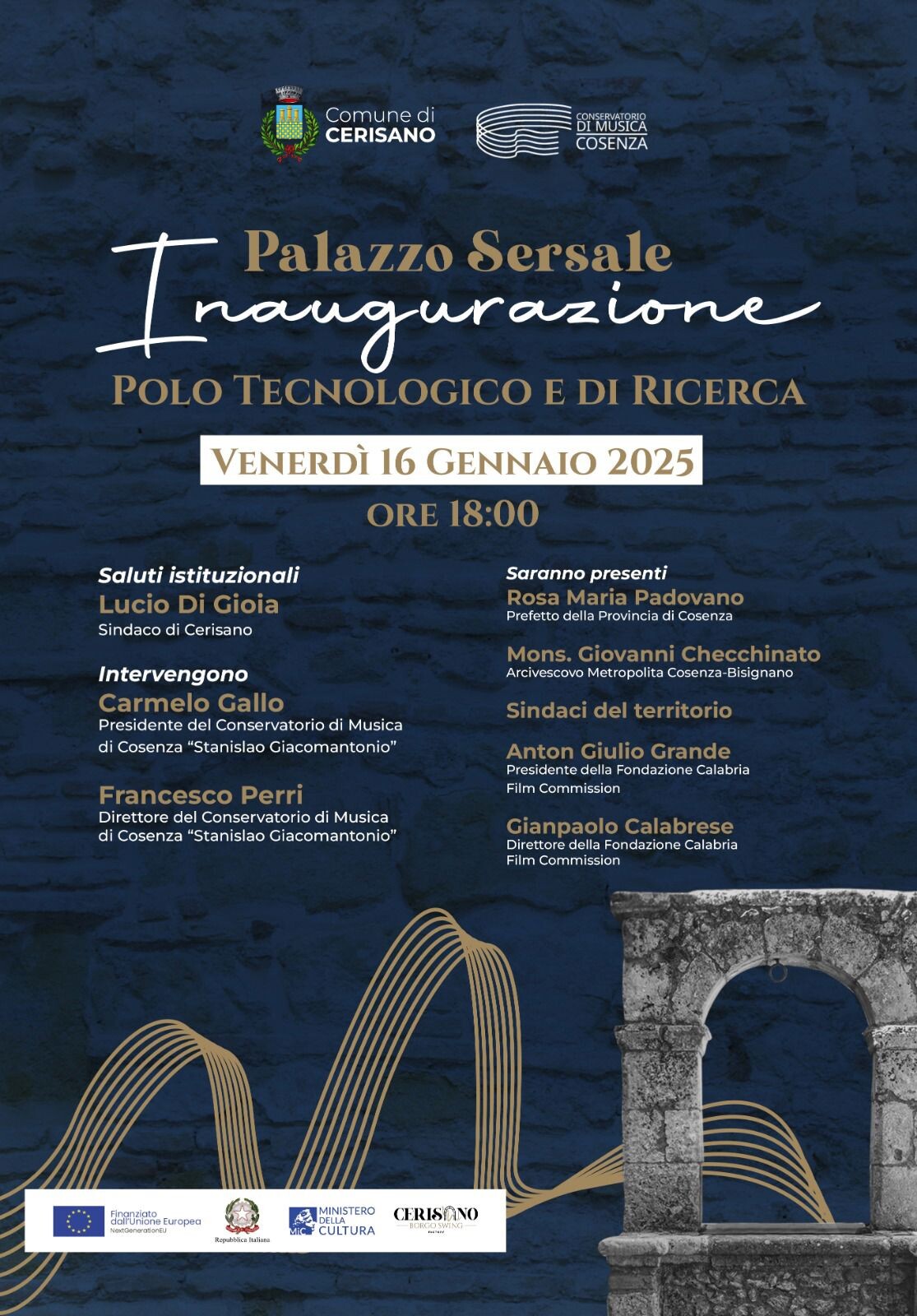 images A Cerisano nasce il Polo Tecnologico e di Ricerca per la Musica e l’Audiovisivo: il Conservatorio di Cosenza prende sede a Palazzo Sersale